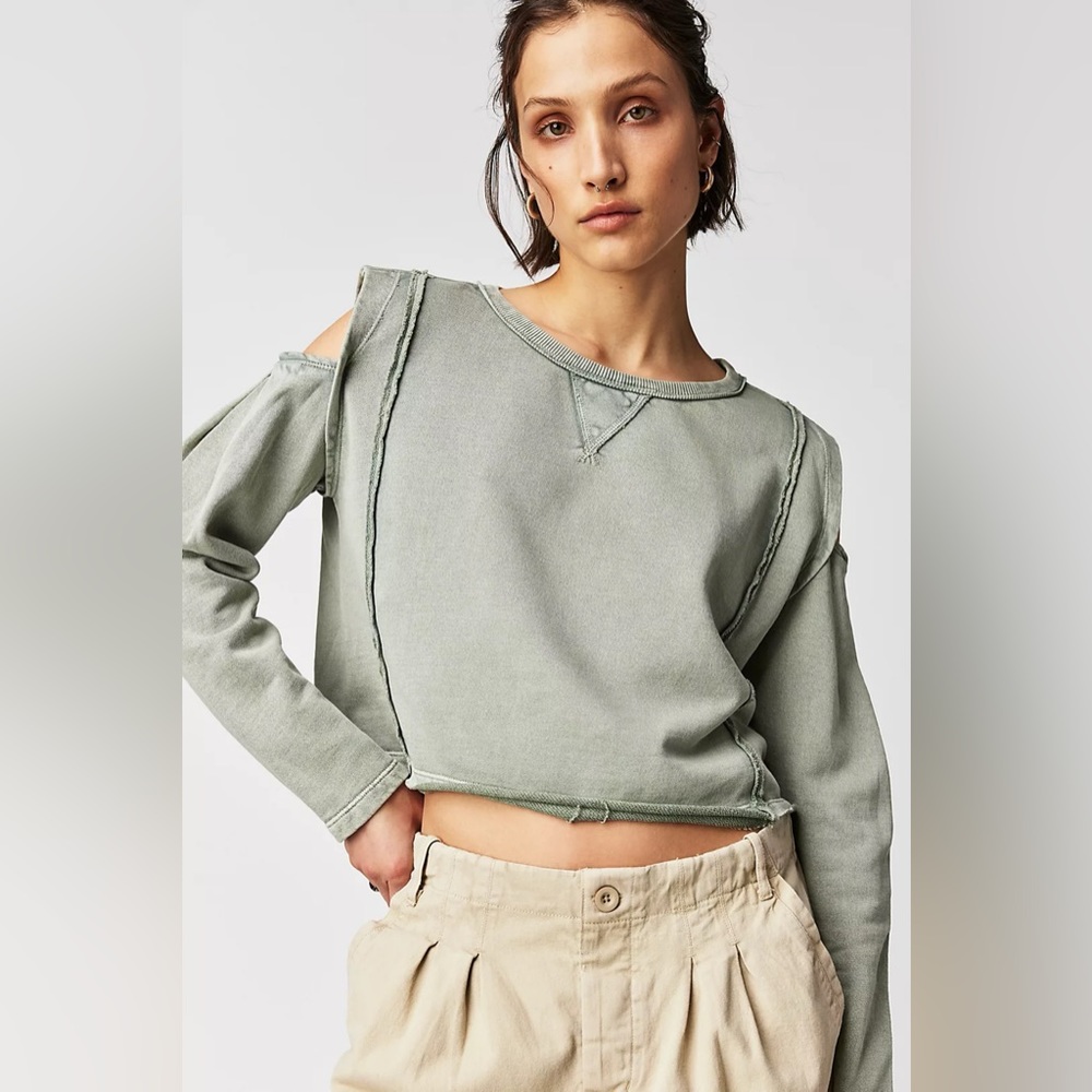 Free People Davis Cold Shoulder Pullover Size S